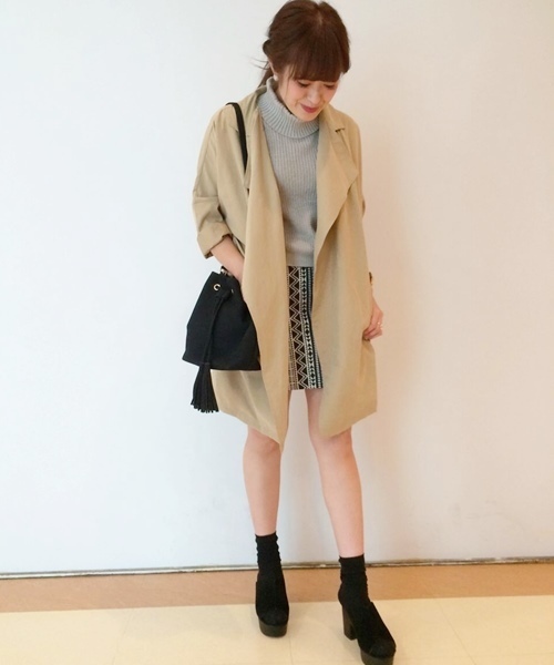 Chico（チコ）の「ニュアンストレンチコート（トレンチコート・レディース・ブラック/ベージュ/カーキ・FREE）」の9枚目の写真