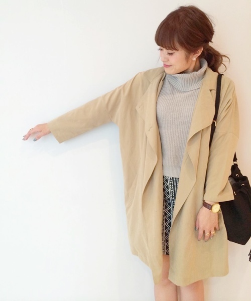 Chico（チコ）の「ニュアンストレンチコート（トレンチコート・レディース・ブラック/ベージュ/カーキ・FREE）」の10枚目の写真