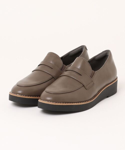 shutte（シュッテ）の「【Shutte】 厚底 コインローファー（ローファー・レディース・ブラック/ベージュ・22.5cm/23.0cm/23.5cm/24.0cm/24.5cm）」の2枚目の写真