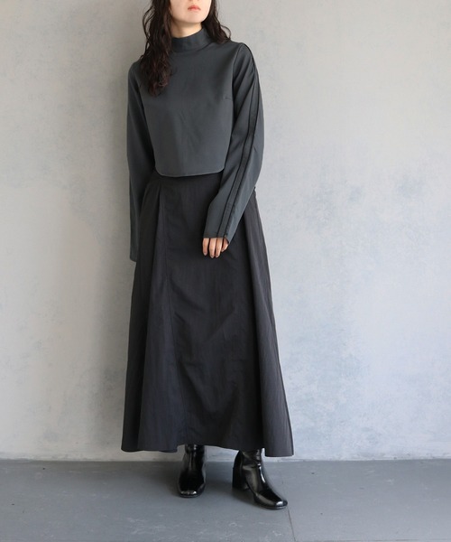 &g'aime（アンジェム）の「【&g’aime】サイドラインクロップドトップス　SIDE LINE CROPPED TOPS（シャツ/ブラウス・レディース・パープル/チャコールグレー/ブラック・FREE）」の20枚目の写真