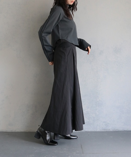 &g'aime（アンジェム）の「【&g’aime】サイドラインクロップドトップス　SIDE LINE CROPPED TOPS（シャツ/ブラウス・レディース・パープル/チャコールグレー/ブラック・FREE）」の21枚目の写真