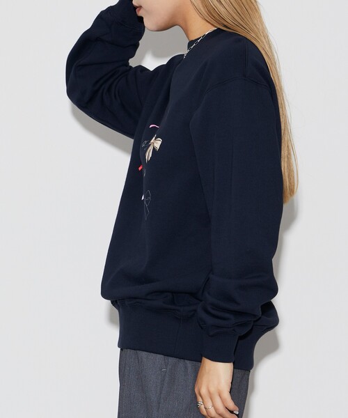 Firsthand（ファーストハンド）の「Firsthand/ファーストハンド オーガニックコットンマルチリボンプリントスウェット（スウェット・レディース・チャコールグレー/オートミール/ネイビー・FREE）」の12枚目の写真