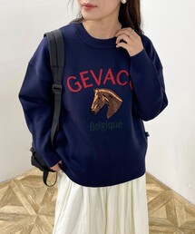 【GEVACO/ゲバコ】ホースサガラ刺繍 ニットプルオーバー