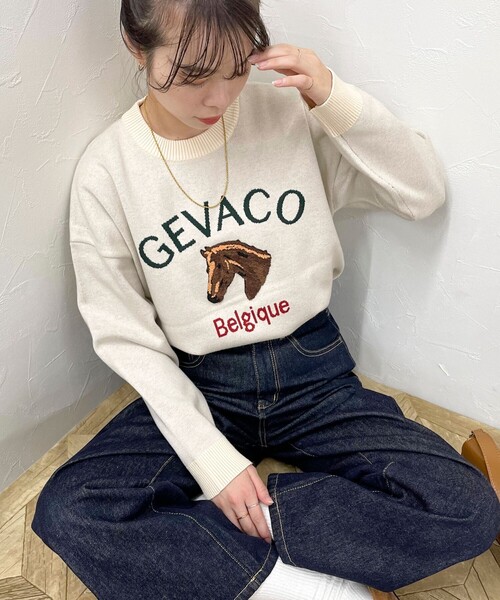 DOLCE&GABBANA　ニット　セーター　カウボーイ　刺繍 GEVACO（ゲバコ）の「【GEVACO/ゲバコ】ホースサガラ刺繍 ニットプル