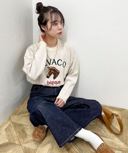 GEVACO ホースサガラ刺繍プルオーバーニット GEVACO/ゲバコ】ホースサガラ刺繍 ニットプルオーバー | FREDY