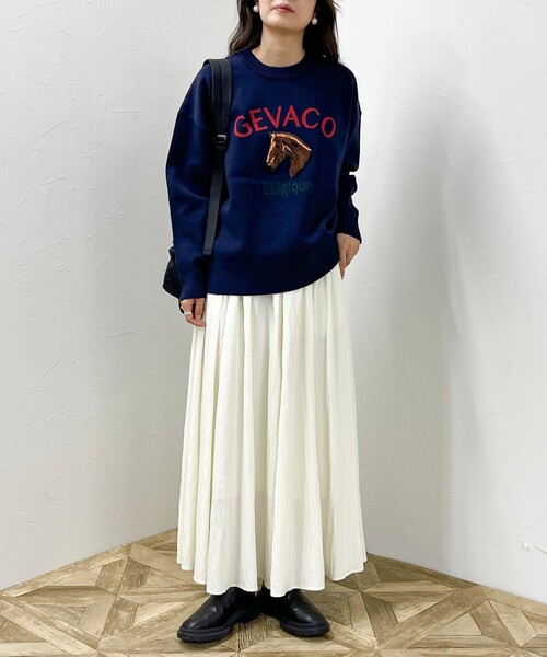 GEVACO(ゲバコ)の「【GEVACO/ゲバコ】ホースサガラ刺繍 ニットプルオーバー(ニット/セーター・レディース・アイボリー/ネイビー/グレー・38)」の18枚目の写真