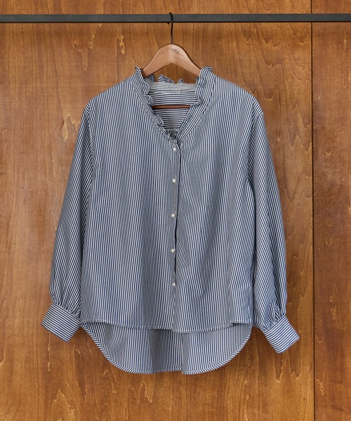 LAVEANGE（ラビアンジェ）の「【好機能シリーズ】接触冷感/UVカット/速乾/シャーリングブラウス（シャツ/ブラウス・レディース・オフホワイト/ブラック/ブルー系その他/ブラック系その他・3L/LL/M/5L/4L）」の10枚目の写真