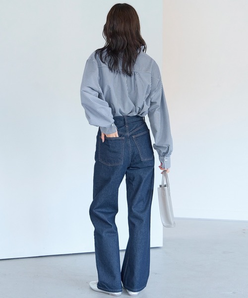 LAVEANGE（ラビアンジェ）の「【好機能シリーズ】接触冷感/UVカット/速乾/シャーリングブラウス（シャツ/ブラウス・レディース・オフホワイト/ブラック/ブルー系その他/ブラック系その他・3L/LL/M/5L/4L）」の8枚目の写真