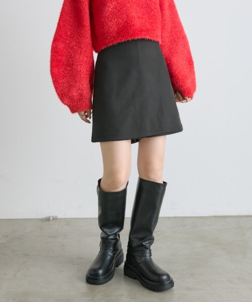 w closet（ダブルクローゼット）の「スリットミニスカパン（スカート・レディース・ベージュ/ブラウン/ブラック・FREE）」の2枚目の写真