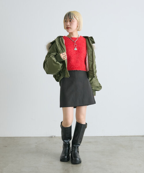 w closet（ダブルクローゼット）の「スリットミニスカパン（スカート・レディース・ベージュ/ブラウン/ブラック・FREE）」の8枚目の写真