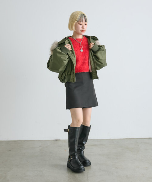 w closet（ダブルクローゼット）の「スリットミニスカパン（スカート・レディース・ベージュ/ブラウン/ブラック・FREE）」の9枚目の写真