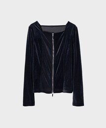 UNITED TOKYO | スクエアネックZIPベロアプルオーバー(Tシャツ/カットソー)