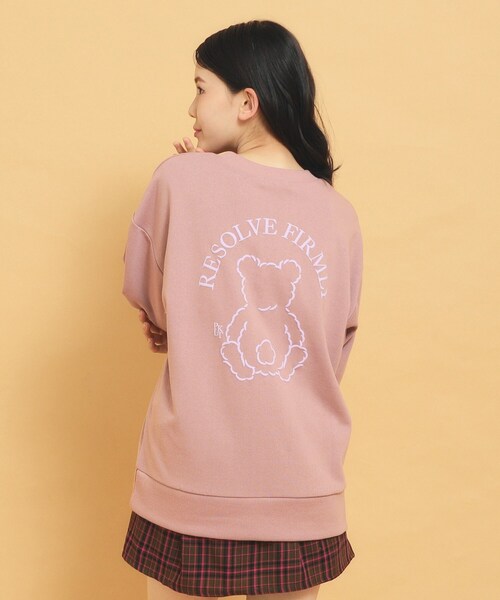 PINK-latte（ピンクラテ）の「◆秋冬マストアイテム クマ裏毛スウェット（Tシャツ/カットソー・キッズ・サンドベージュ/カーキ系3/チャコールグレー/アイボリー・13/14/15 /16）」の3枚目の写真