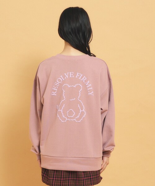 PINK-latte（ピンクラテ）の「◆秋冬マストアイテム クマ裏毛スウェット（Tシャツ/カットソー・キッズ・サンドベージュ/カーキ系3/チャコールグレー/アイボリー・13/14/15 /16）」の7枚目の写真