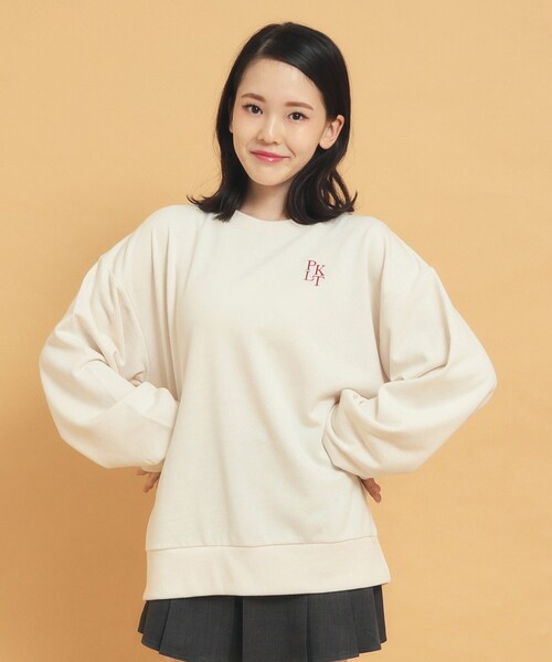 PINK-latte（ピンクラテ）の「◆秋冬マストアイテム クマ裏毛スウェット（Tシャツ/カットソー・キッズ・サンドベージュ/カーキ系3/チャコールグレー/アイボリー・13/14/15 /16）」の11枚目の写真
