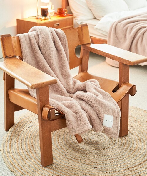 FREAK'S STORE（フリークスストア）の「フリースブランケット M（ブランケット・メンズ・ネイビー/ベージュ/グレー・ONE SIZE）」の2枚目の写真