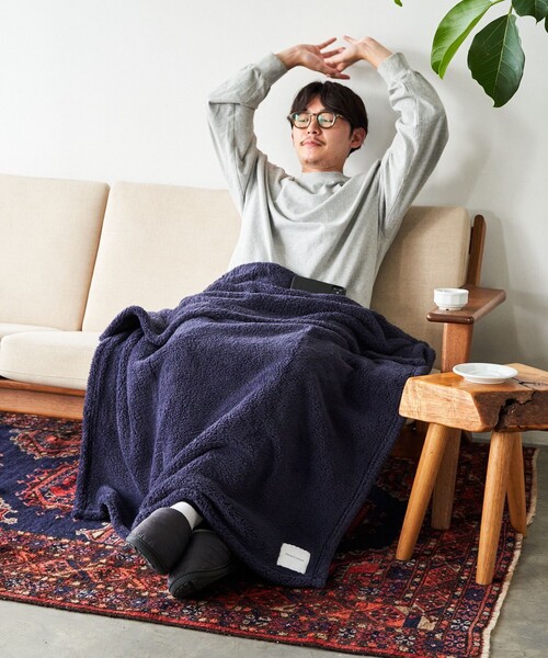 FREAK'S STORE（フリークスストア）の「フリースブランケット M（ブランケット・メンズ・ネイビー/ベージュ/グレー・ONE SIZE）」の5枚目の写真