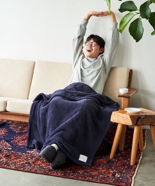 FREAK'S STORE（フリークスストア）の「フリースブランケット M（ブランケット・メンズ・ネイビー/ベージュ/グレー・ONE SIZE）」の6枚目の写真