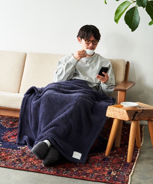 FREAK'S STORE（フリークスストア）の「フリースブランケット M（ブランケット・メンズ・ネイビー/ベージュ/グレー・ONE SIZE）」の7枚目の写真