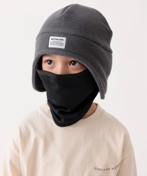 ARCH & LINE（アーチアンドライン）の「Re:FLEECE SKIER FLEECE CAP（ニットキャップ/ビーニー・キッズ・ブラック/ミント/グレー・57/54/48/60）」の4枚目の写真