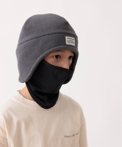 ARCH & LINE（アーチアンドライン）の「Re:FLEECE SKIER FLEECE CAP（ニットキャップ/ビーニー・キッズ・ブラック/ミント/グレー・57/54/48/60）」の5枚目の写真