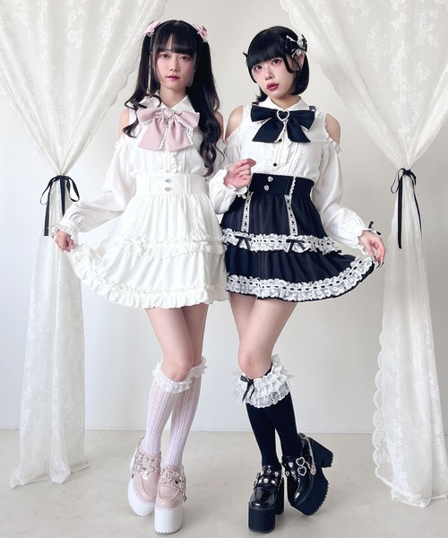 DearMyLove(ディアマイラブ)の「ハシゴレースティアードスカート(スカート・レディース・ベビーピンク/ブラック/ブルー/ホワイト・SMALL/MEDIUM/LARGE/LL/3L)」の12枚目の写真
