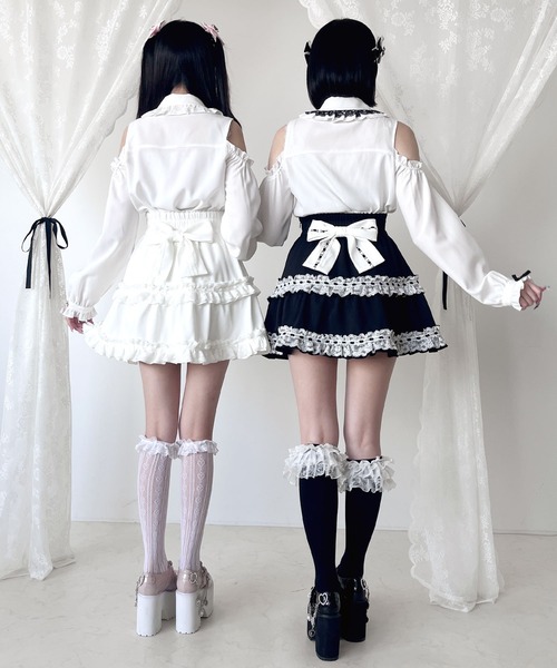 DearMyLove(ディアマイラブ)の「ハシゴレースティアードスカート(スカート・レディース・ベビーピンク/ブラック/ブルー/ホワイト・SMALL/MEDIUM/LARGE/LL/3L)」の13枚目の写真