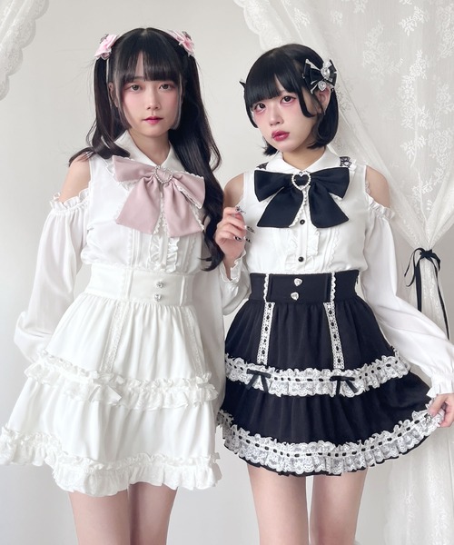 DearMyLove(ディアマイラブ)の「ハシゴレースティアードスカート(スカート・レディース・ベビーピンク/ブラック/ブルー/ホワイト・SMALL/MEDIUM/LARGE/LL/3L)」の14枚目の写真