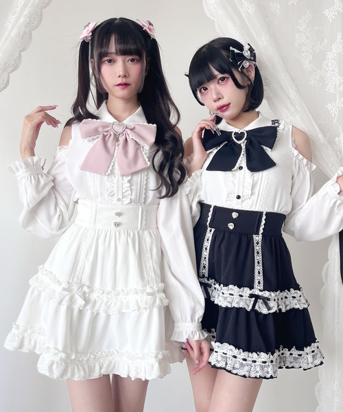 DearMyLove(ディアマイラブ)の「ハシゴレースティアードスカート(スカート・レディース・ベビーピンク/ブラック/ブルー/ホワイト・SMALL/MEDIUM/LARGE/LL/3L)」の15枚目の写真