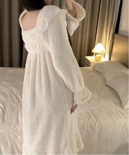 WEGO（ウィゴー）の「WEGO/モコモコファーリボンルームウェア上下セット・ワンピース（ルームウェア/パジャマ・レディース・ホワイト/ホワイト系その他・FREE）」の17枚目の写真