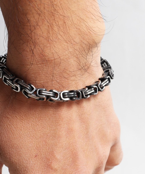 ANCHOR（アンカー）の「チェーンブレスレット コンビスクエア スモーク（ブレスレット・メンズ・シルバー・FREE）」の5枚目の写真