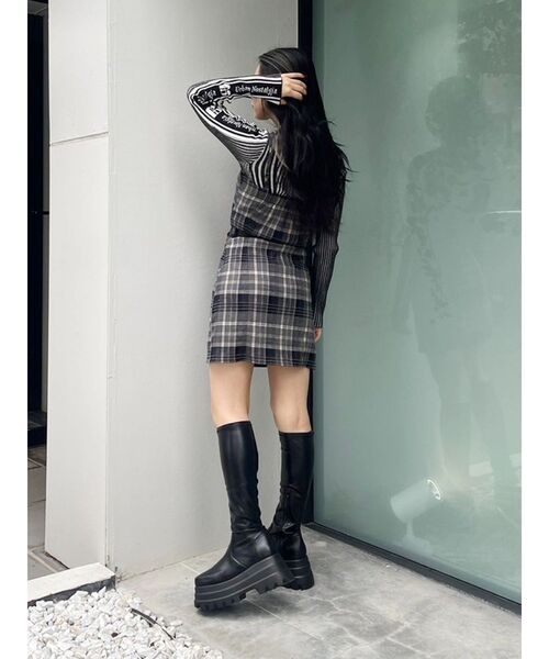 EVRIS（エヴリス）の「チェックミニワンピース（ワンピース・レディース・ブラック/レッド・FREE）」の8枚目の写真