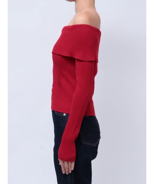 MERCURYDUO（マーキュリーデュオ）の「2WAYオフショルZIPロングスリーブニット（ニット/セーター・レディース・ダークブラウン/レッド/ブラック/アイボリー・FREE）」の12枚目の写真