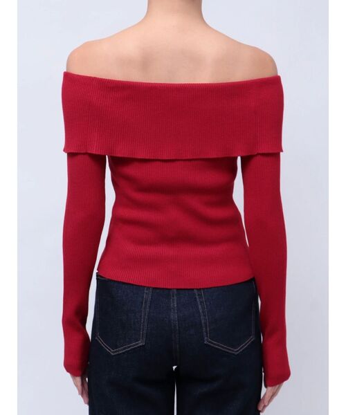 MERCURYDUO（マーキュリーデュオ）の「2WAYオフショルZIPロングスリーブニット（ニット/セーター・レディース・ダークブラウン/レッド/ブラック/アイボリー・FREE）」の13枚目の写真