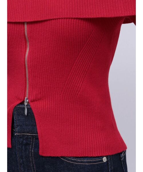 MERCURYDUO（マーキュリーデュオ）の「2WAYオフショルZIPロングスリーブニット（ニット/セーター・レディース・ダークブラウン/レッド/ブラック/アイボリー・FREE）」の16枚目の写真