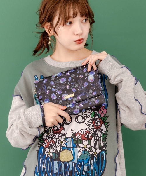 ScoLar(スカラー)の「SC77-21:宇宙クラゲ柄マルチケース(その他小物・レディース・ブラック・FREE)」の6枚目の写真