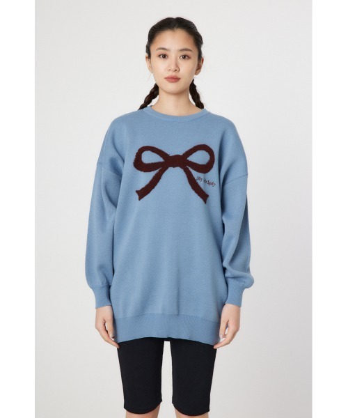 RODEO CROWNS WIDE BOWL（ロデオクラウンズワイドボウル）の「Ribbonニットチュニックワンピース（ワンピース・レディース・サックスブルー/ブラック/ピンク・FREE）」の20枚目の写真