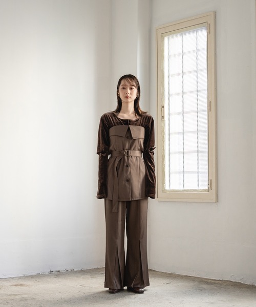 セール】center pleats flare pants / センタープリーツフレア