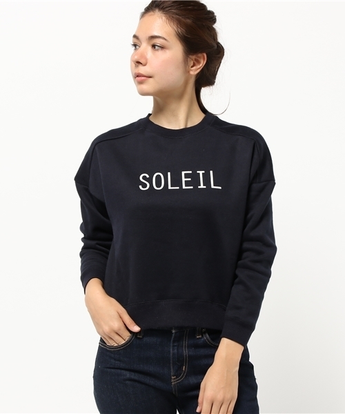 earth music&ecology（アースミュージックアンドエコロジー）の「裏毛グラフィックドロップショルダープルオーバー（Tシャツ/カットソー・レディース・杢グレー/オートミール/ネイビー・FREE）」の3枚目の写真