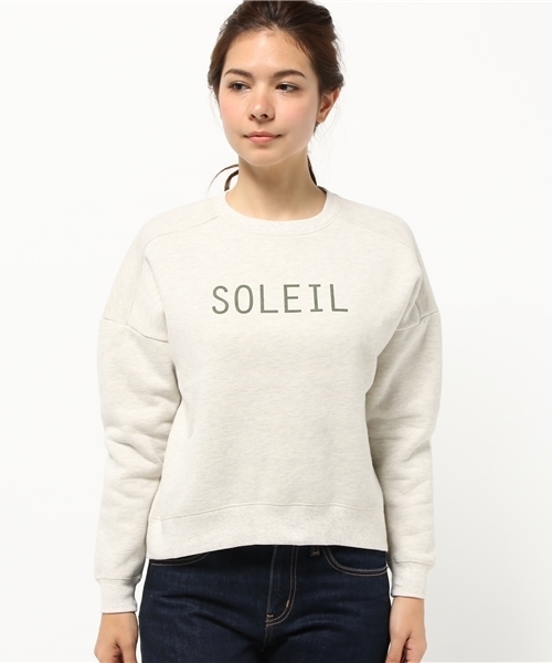 earth music&ecology（アースミュージックアンドエコロジー）の「裏毛グラフィックドロップショルダープルオーバー（Tシャツ/カットソー・レディース・杢グレー/オートミール/ネイビー・FREE）」の4枚目の写真