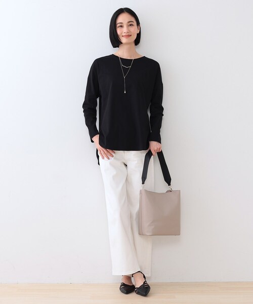 【キレイめ】ベーシックロングTシャツ（Tシャツ/カットソー）｜INDIVI（インディヴィ）