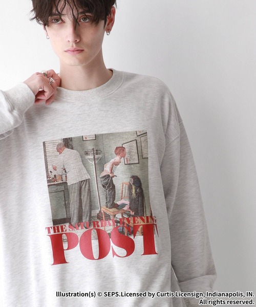 RAGEBLUE（レイジブルー）の「【THE SATURDAY EVENING POST】コラボ/オーバーサイズプリントスウェット（スウェット・メンズ・ホワイト系その他/レッド/ブラック/オフホワイト/ホワイト系その他2・MEDIUM/LARGE）」の6枚目の写真