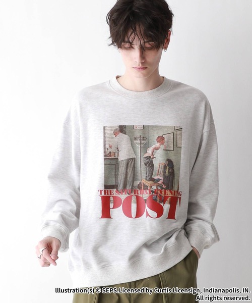 RAGEBLUE（レイジブルー）の「【THE SATURDAY EVENING POST】コラボ/オーバーサイズプリントスウェット（スウェット・メンズ・ホワイト系その他/レッド/ブラック/オフホワイト/ホワイト系その他2・MEDIUM/LARGE）」の8枚目の写真