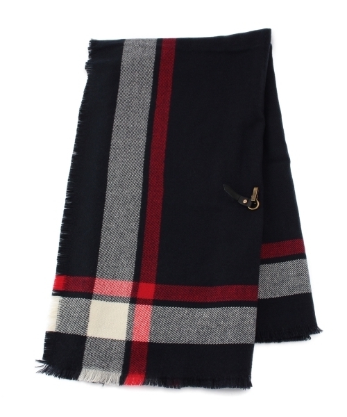 SHOO・LA・RUE（シューラルー）の「ベルト付きポンチョストール（ストール/ショール・レディース・ホワイト/グレー/ネイビー・00）」の3枚目の写真