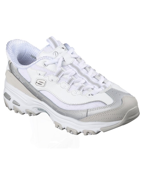 SKECHERS(スケッチャーズ)の「スケッチャーズ ハンズフリースリップインズ ディライツ スムース ノスタルジア(スニーカー・レディース・ブラック×グレー/ナチュラル/ホワイト×シルバー・22.5cm/23cm/23.5cm/24cm/24.5cm)」の2枚目の写真
