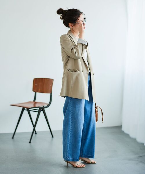 le.coeur blanc（ルクールブラン）の「ダブルブレストジャケット（その他アウター・レディース・ネイビー/モカ・38）」の4枚目の写真