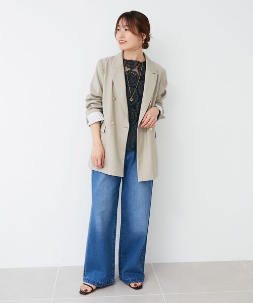 le.coeur blanc（ルクールブラン）の「ダブルブレストジャケット（その他アウター・レディース・ネイビー/モカ・38）」の10枚目の写真