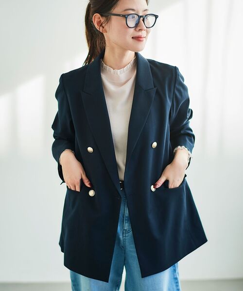 le.coeur blanc（ルクールブラン）の「ダブルブレストジャケット（その他アウター・レディース・ネイビー/モカ・38）」の13枚目の写真