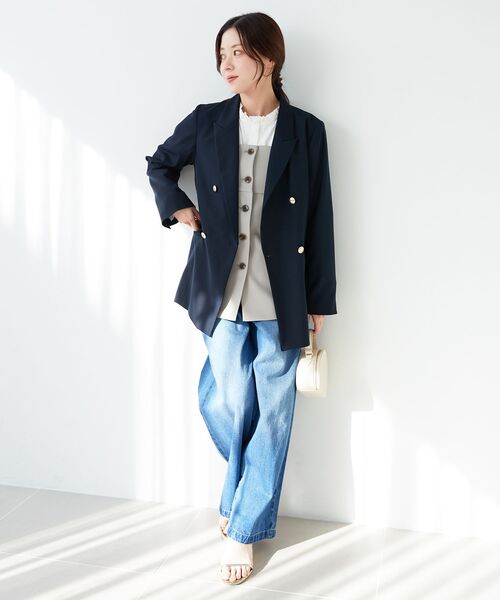 le.coeur blanc（ルクールブラン）の「ダブルブレストジャケット（その他アウター・レディース・ネイビー/モカ・38）」の17枚目の写真