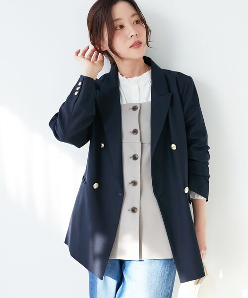 le.coeur blanc（ルクールブラン）の「ダブルブレストジャケット（その他アウター・レディース・ネイビー/モカ・38）」の18枚目の写真